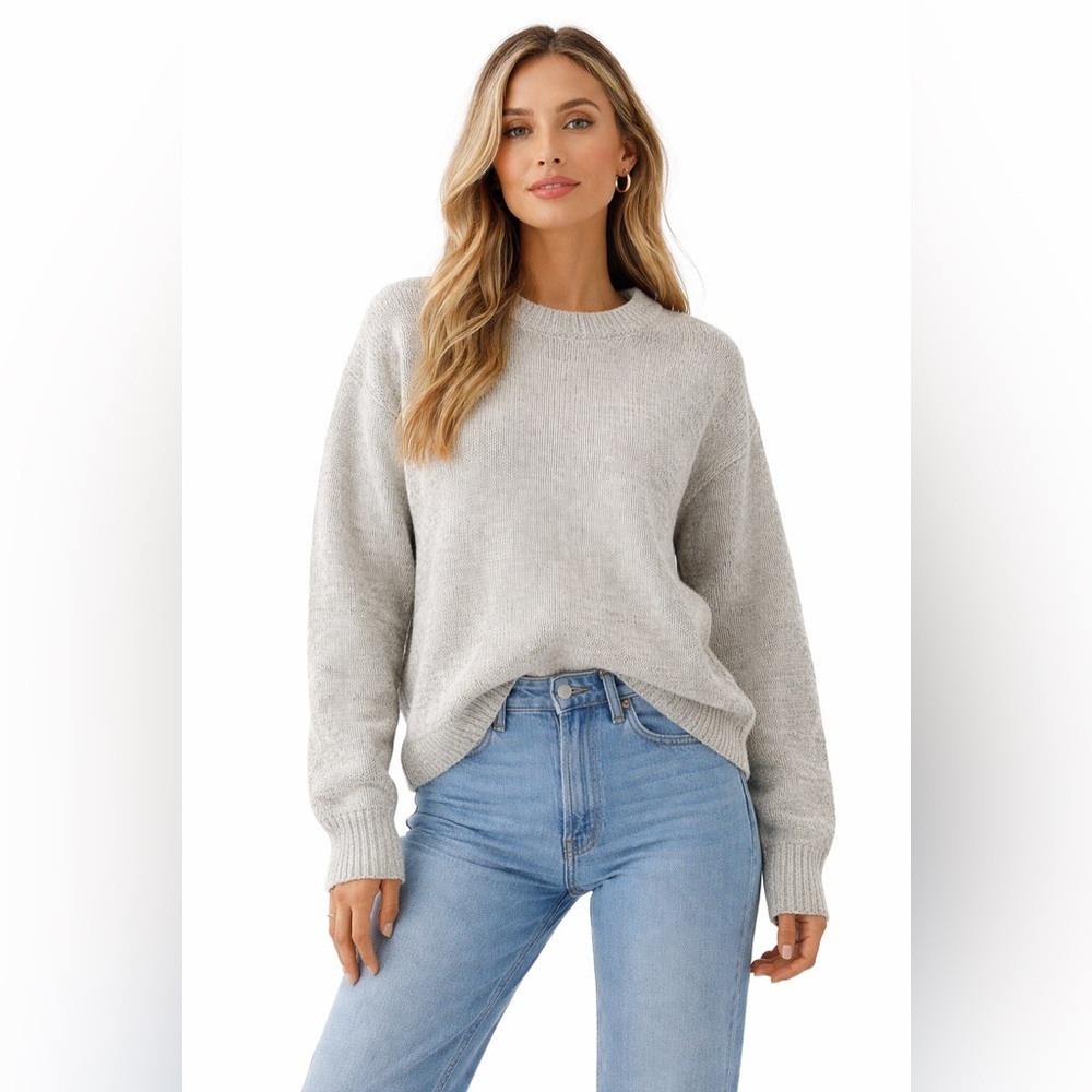 House of Harlow 1960 Marled Gray Knit Oversized Crewneck Sweater - Women’s XS